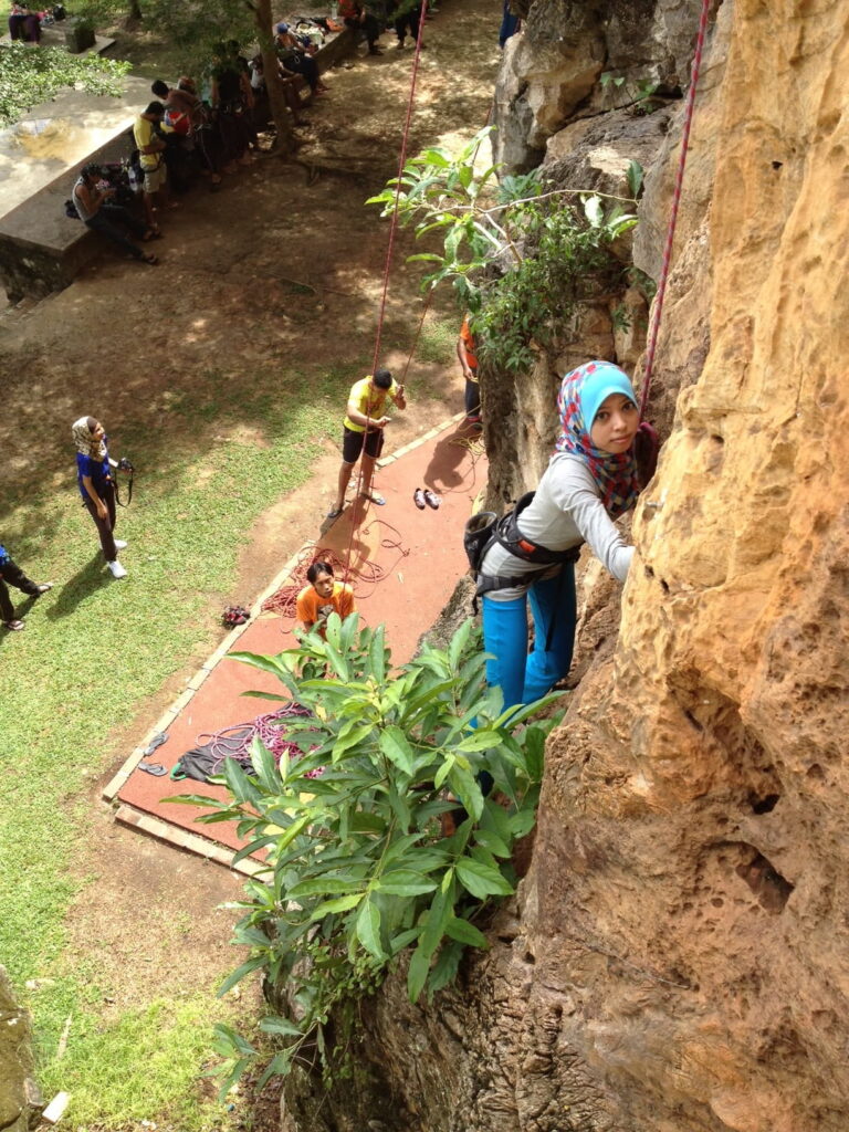 climbing and abseiling